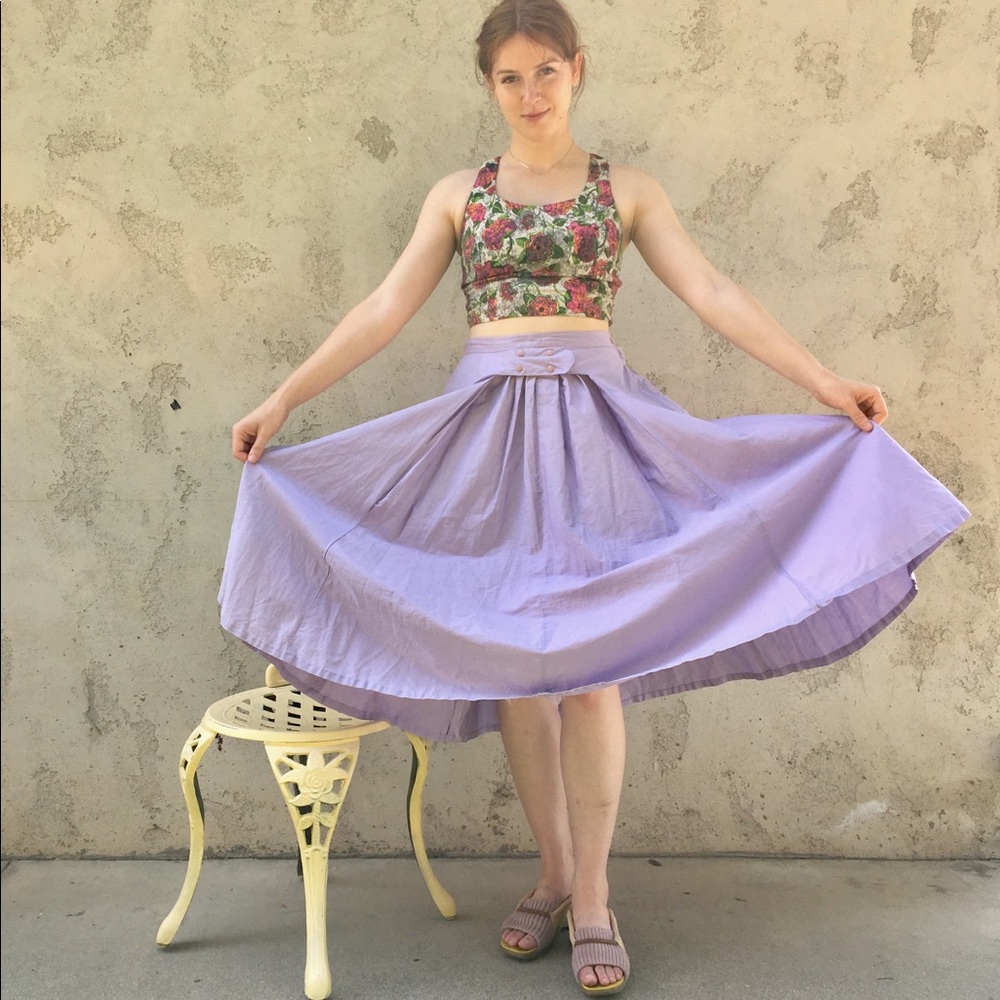 1950s purple pleated skirt